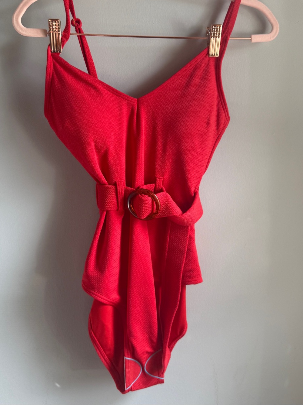 NWT July 4th Cherry Red Belted One-Piece Swimsuit - Size US 6 UK 10 EU 38